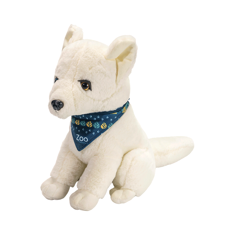 Дикое животное сидит Снежный волк плюшевые игрушки