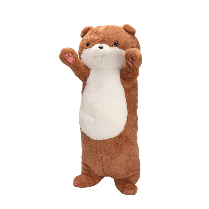 Стоящая кукла-куница из шерсти и плюша