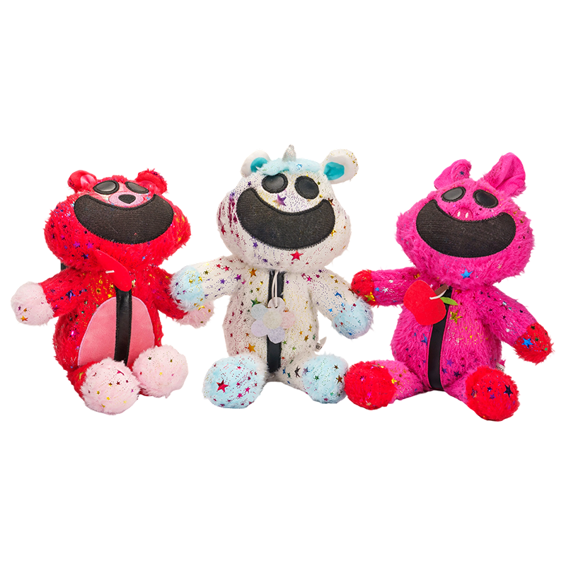 Фэнтезийная уникальная плюшевая игрушка-кролик в красно-розовом и белом цветах