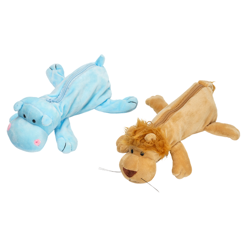 Милые пеналы в виде бегемота и льва