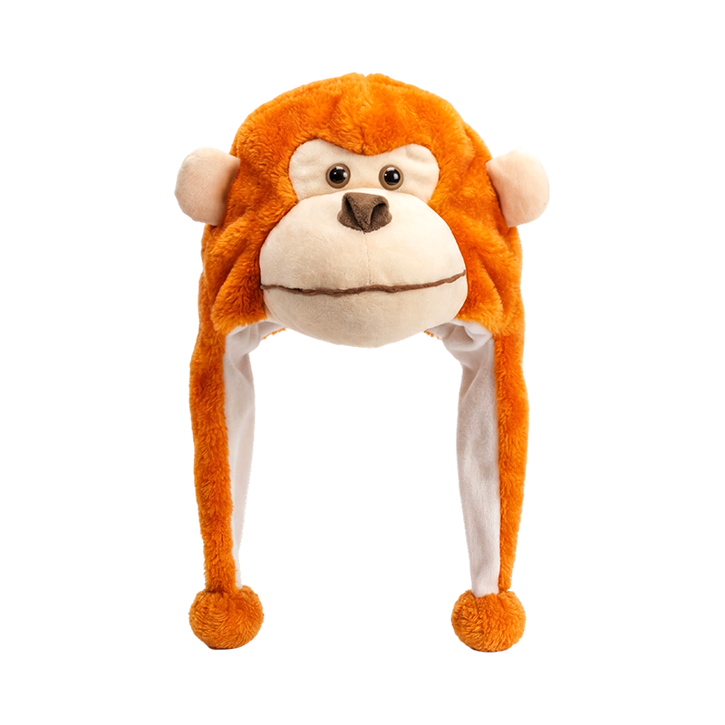 Оранжевая плюшевая шляпа обезьяны