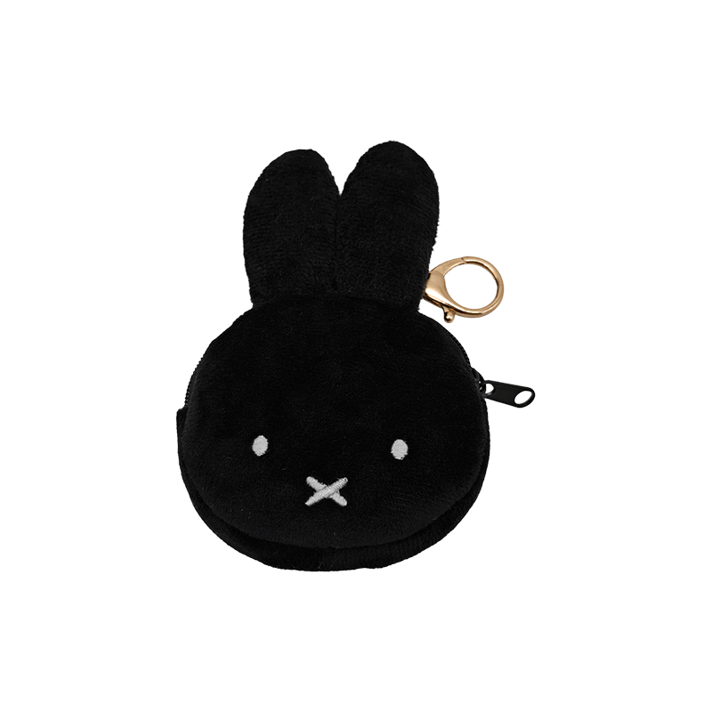 Плюшевый кошелек для монет на молнии Black Bunny, плюшевый кошелек для монет Simple Face Hoppy